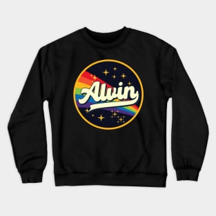 Alvin // Rainbow In Space Vintage Style Crewneck Sweatshirt